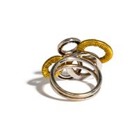 BICOLOR GOLD AND DIAMOND RING AND NECKLACE