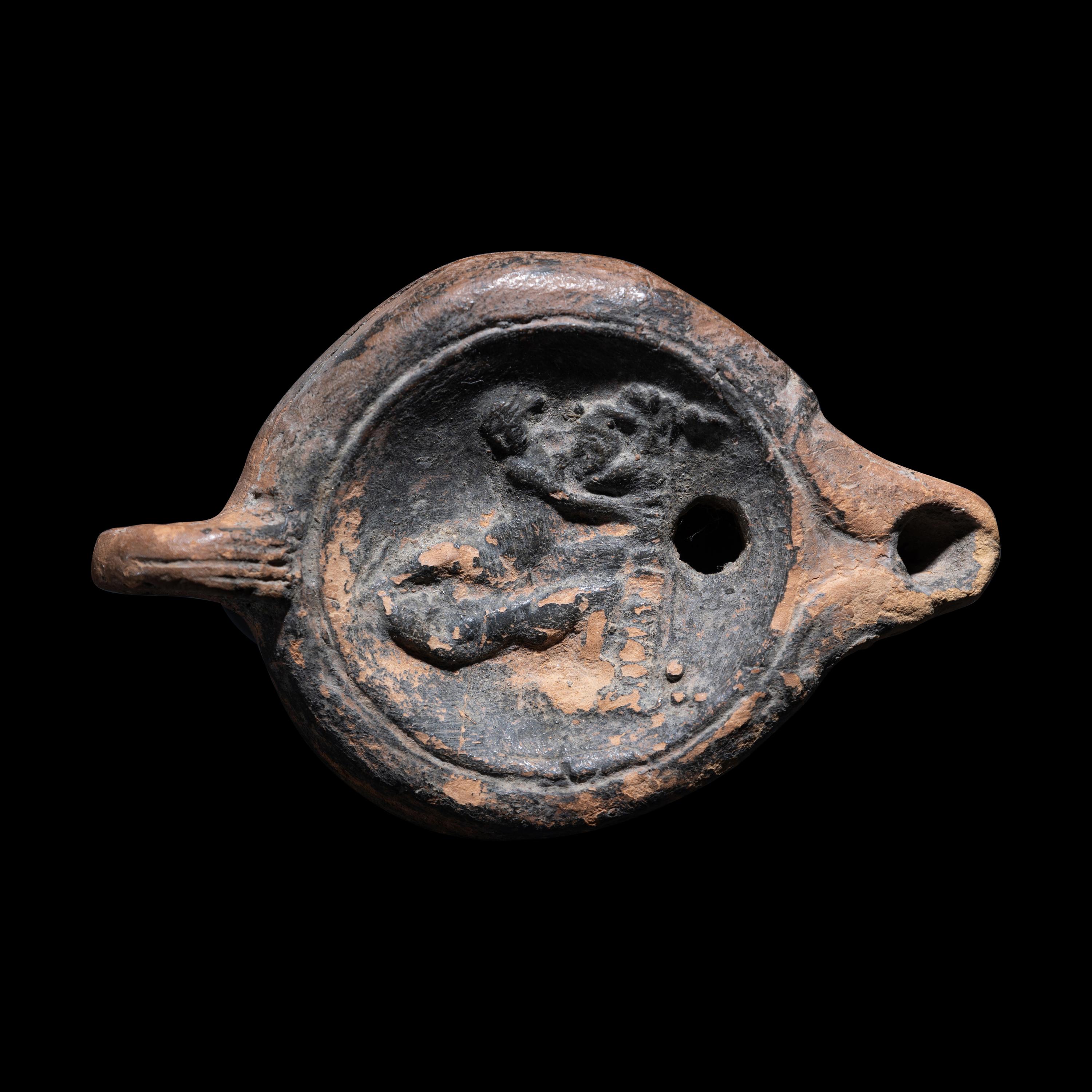 Five Roman Terracotta Erotic Oil Lamps