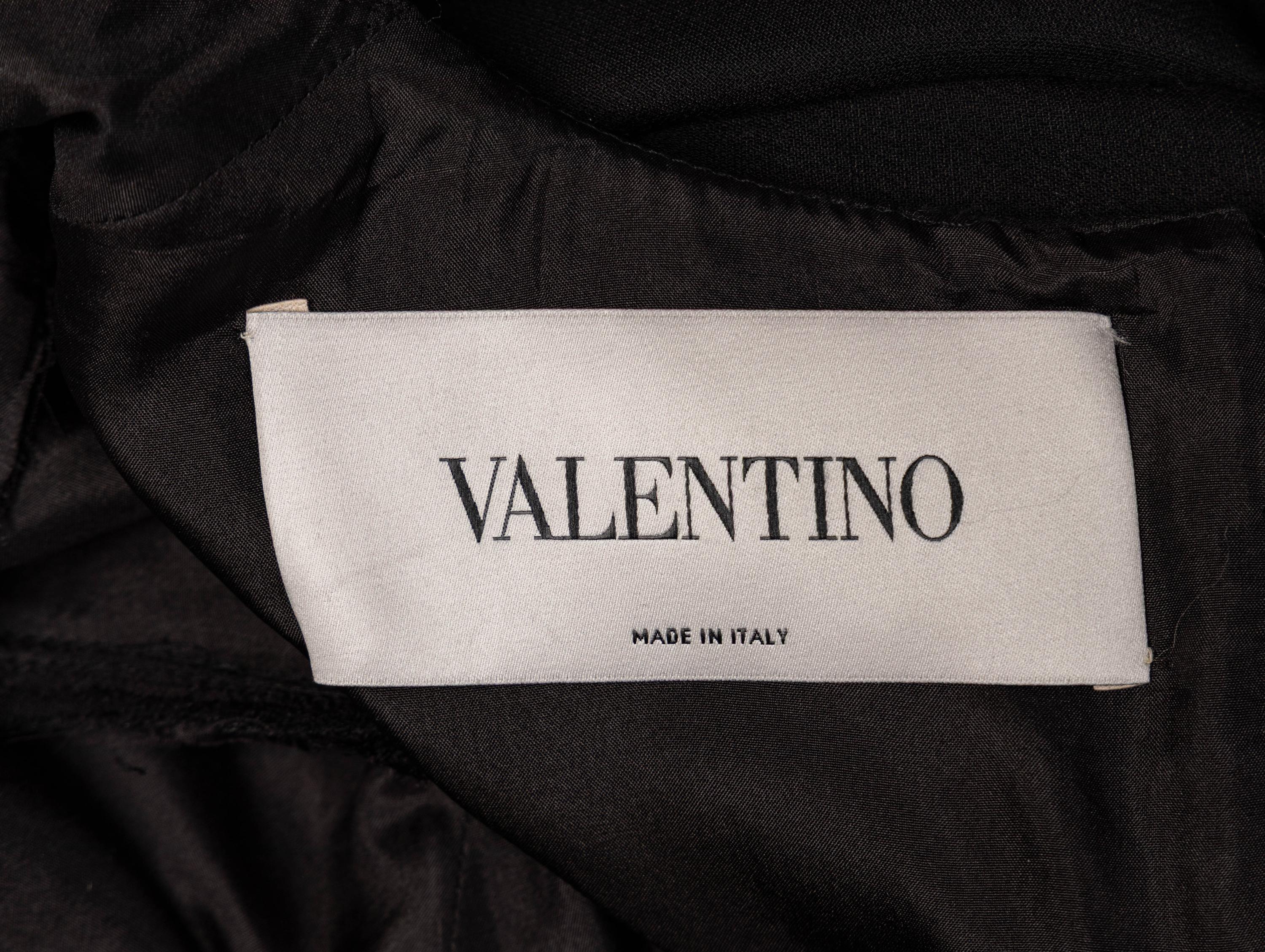 Valentino, Bird-Embroidered Black Sheath Dress
