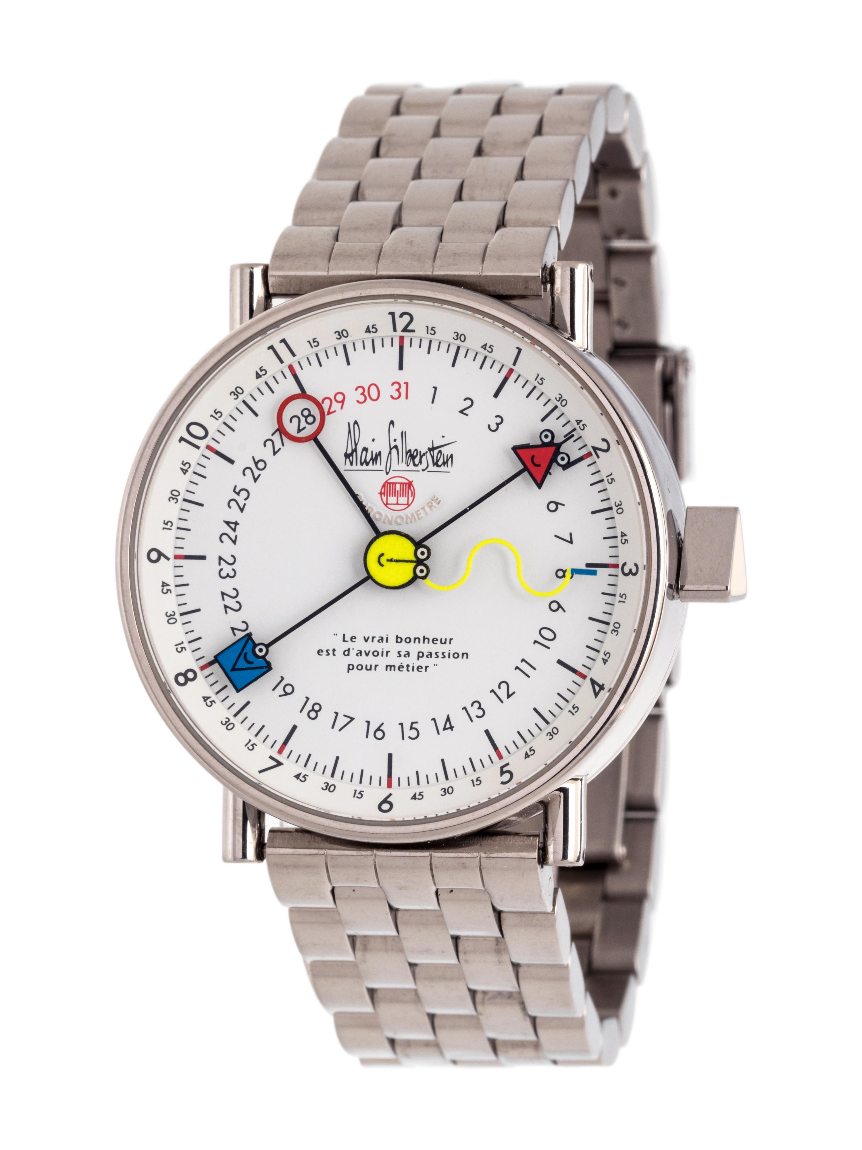 ALAIN SILBERSTEIN, STAINLESS STEEL LIMITED EDITION 'PIKTO-SMILEDAY LE PERPETUAL AUTOMATIQUE' WRISTWATCH