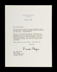 A 1986 Ronald Reagan Signed Letter As President to Mike Ditka