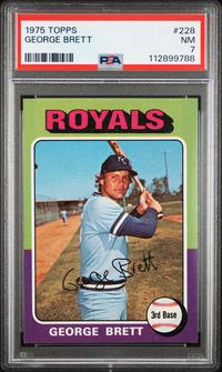 A 1975 Topps George Brett Rookie Baseball Card No. 228 (PSA 7 NM)