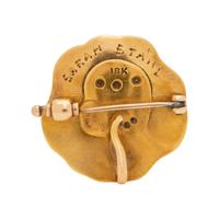 ART NOUVEAU, YELLOW GOLD AND ENAMEL BROOCH