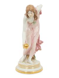 A Group of Six Meissen Porcelain Figures, including Woman with Golden Ball by Walter Schott