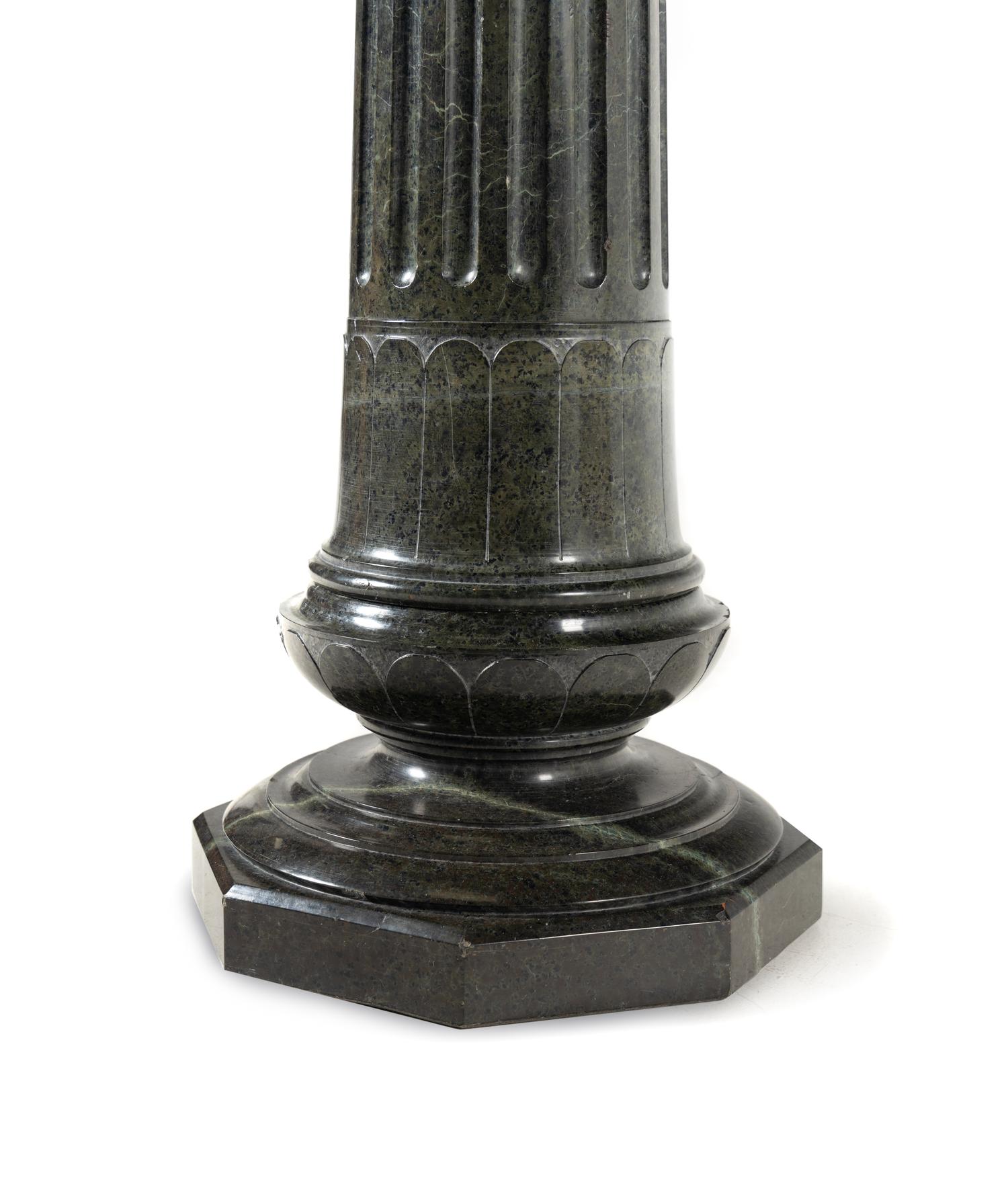 A Continental Green Marble Pedestal