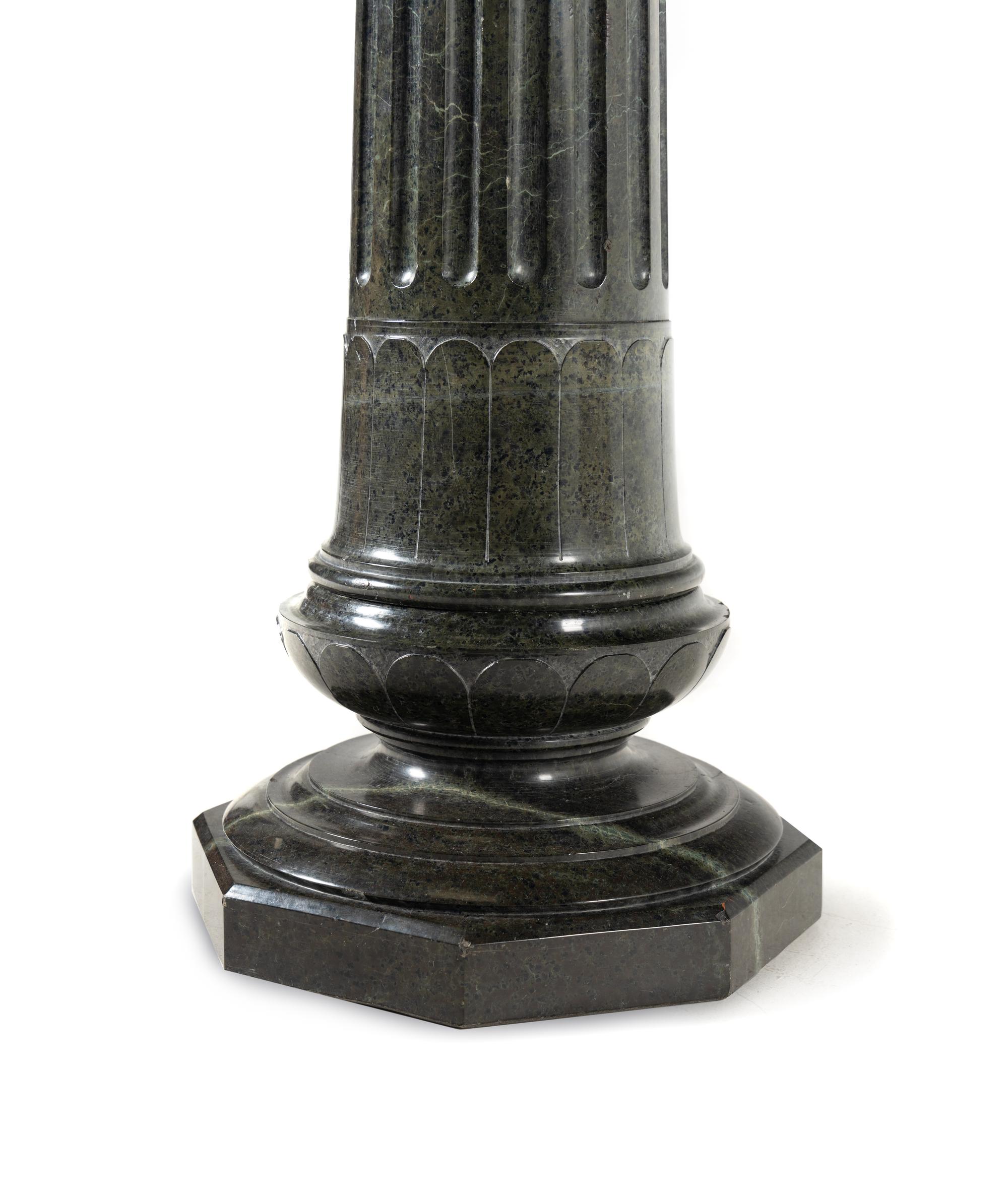 A Continental Green Marble Pedestal