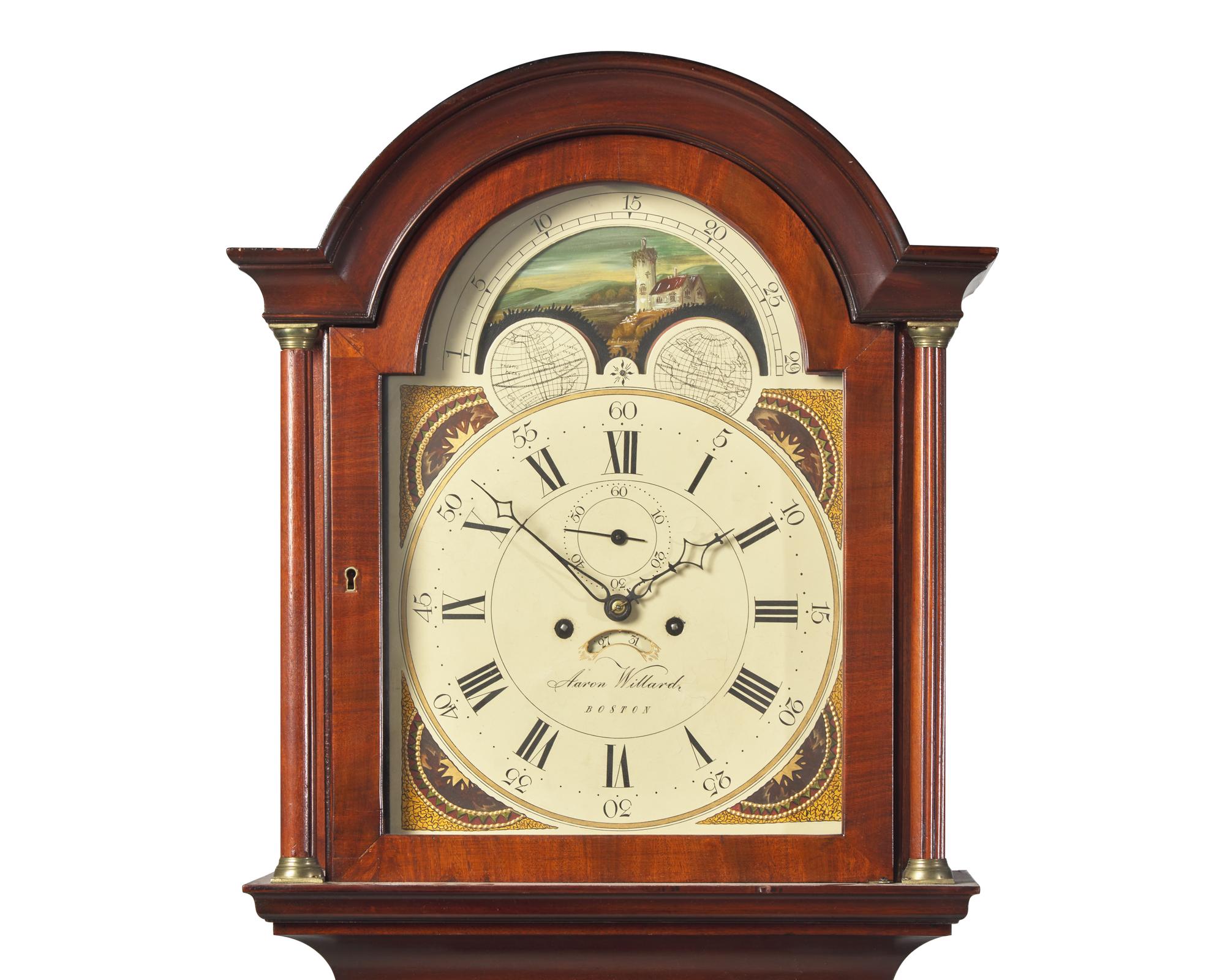 A Federal Mahogany And Brass Tall Case Clock