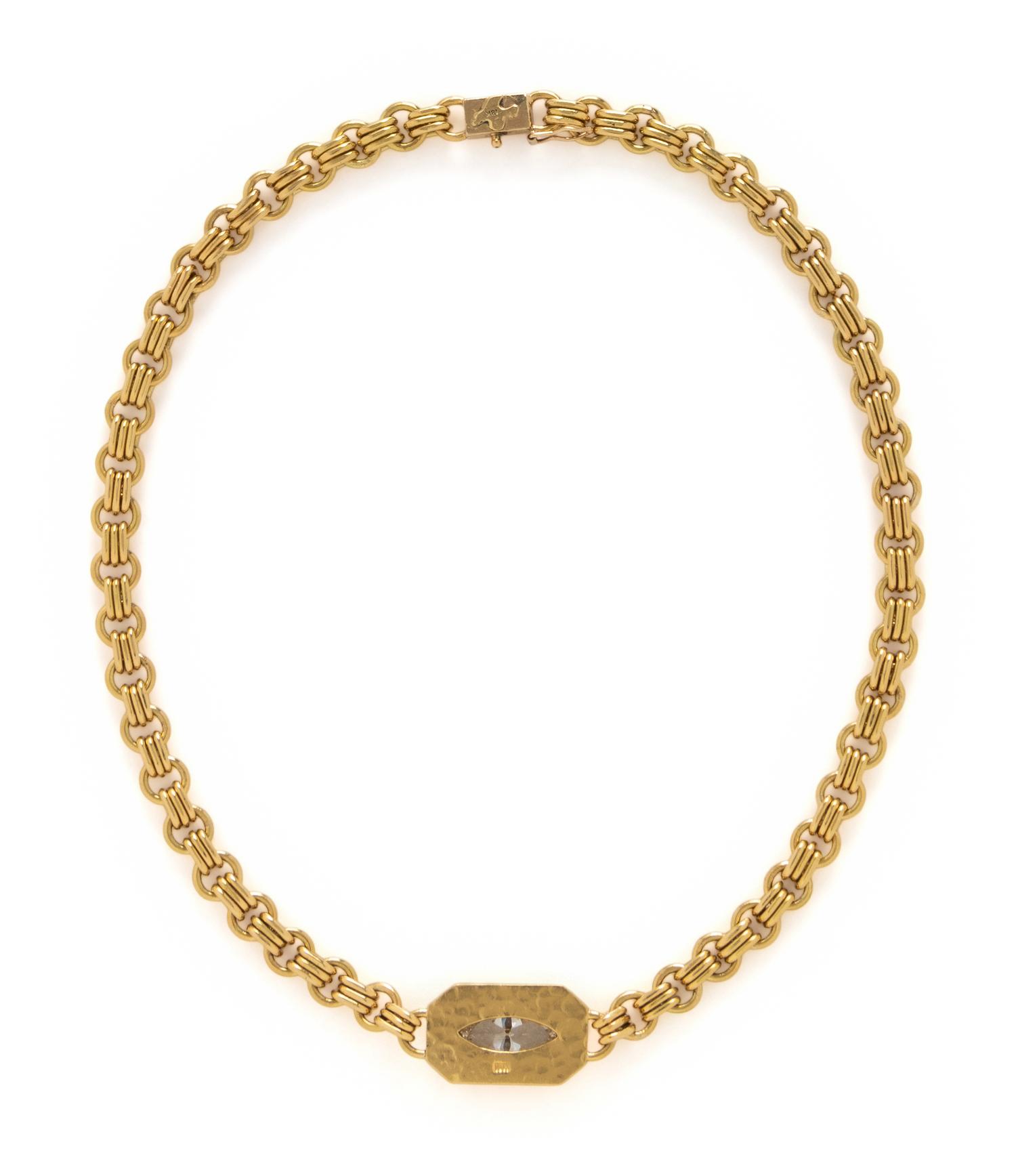 YELLOW GOLD AND DIAMOND NECKLACE