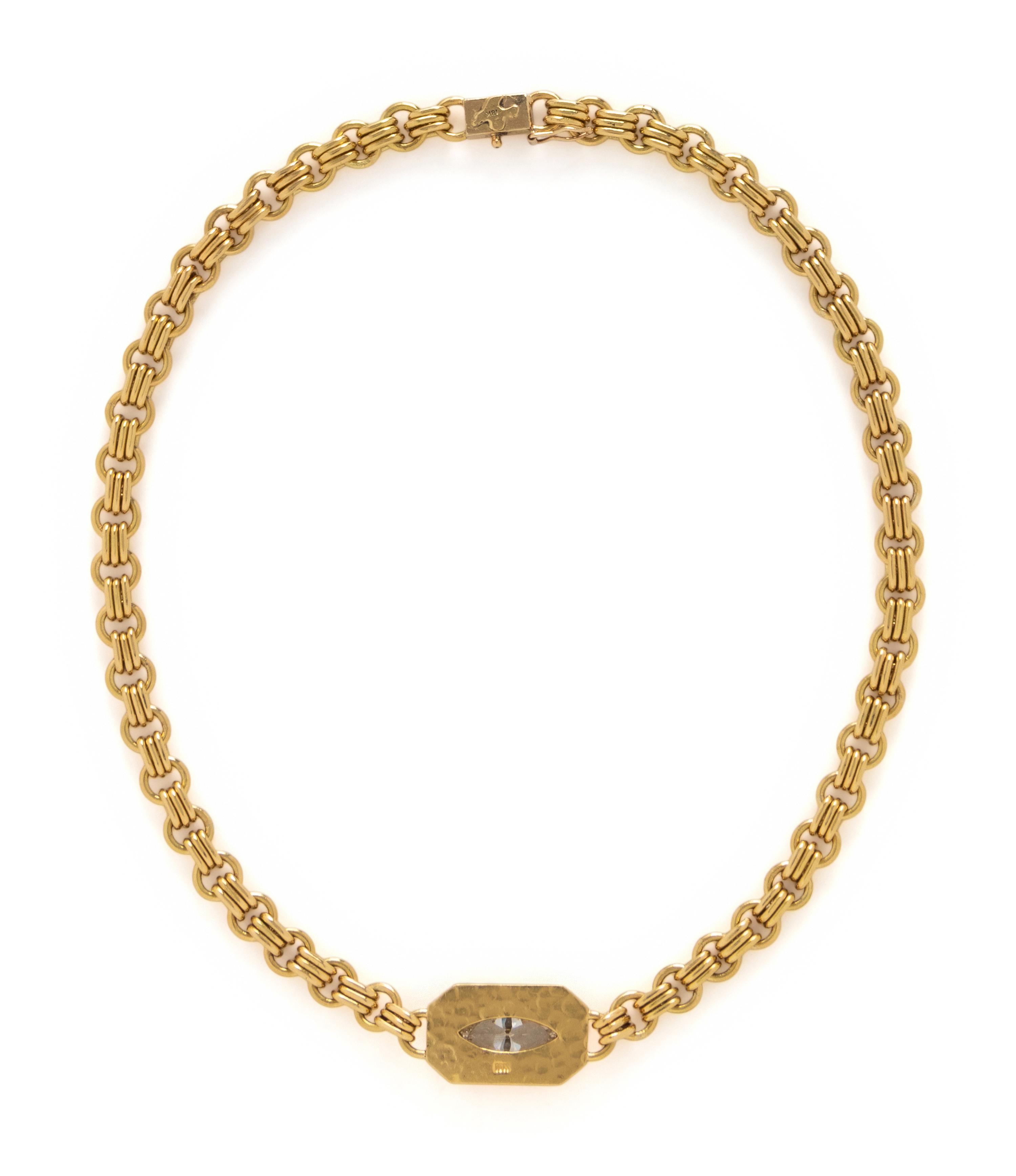 YELLOW GOLD AND DIAMOND NECKLACE