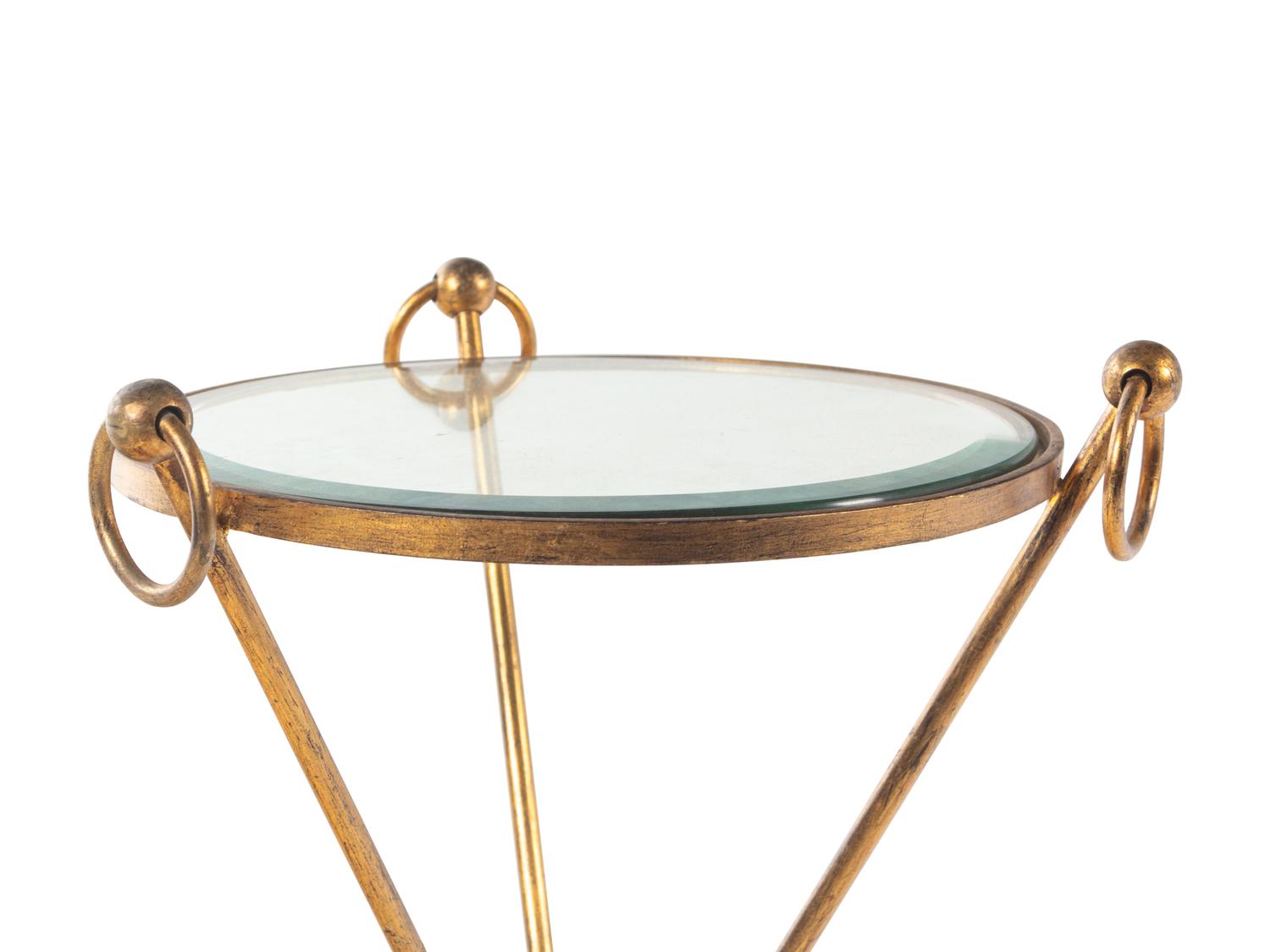 A Gilt Metal and Glass Side Table
