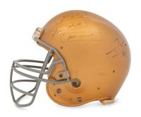 A Multi-Signed Autograph Notre Dame Football Legends Helmet Formerly Displayed at Mike Ditka's Restaurant