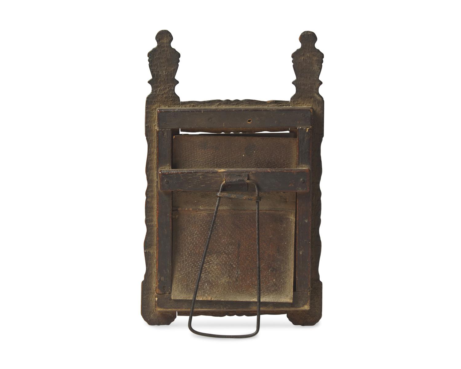A Bergen County Ladder Back Chair and Small Looking Glass, New Jersey, 19th Century