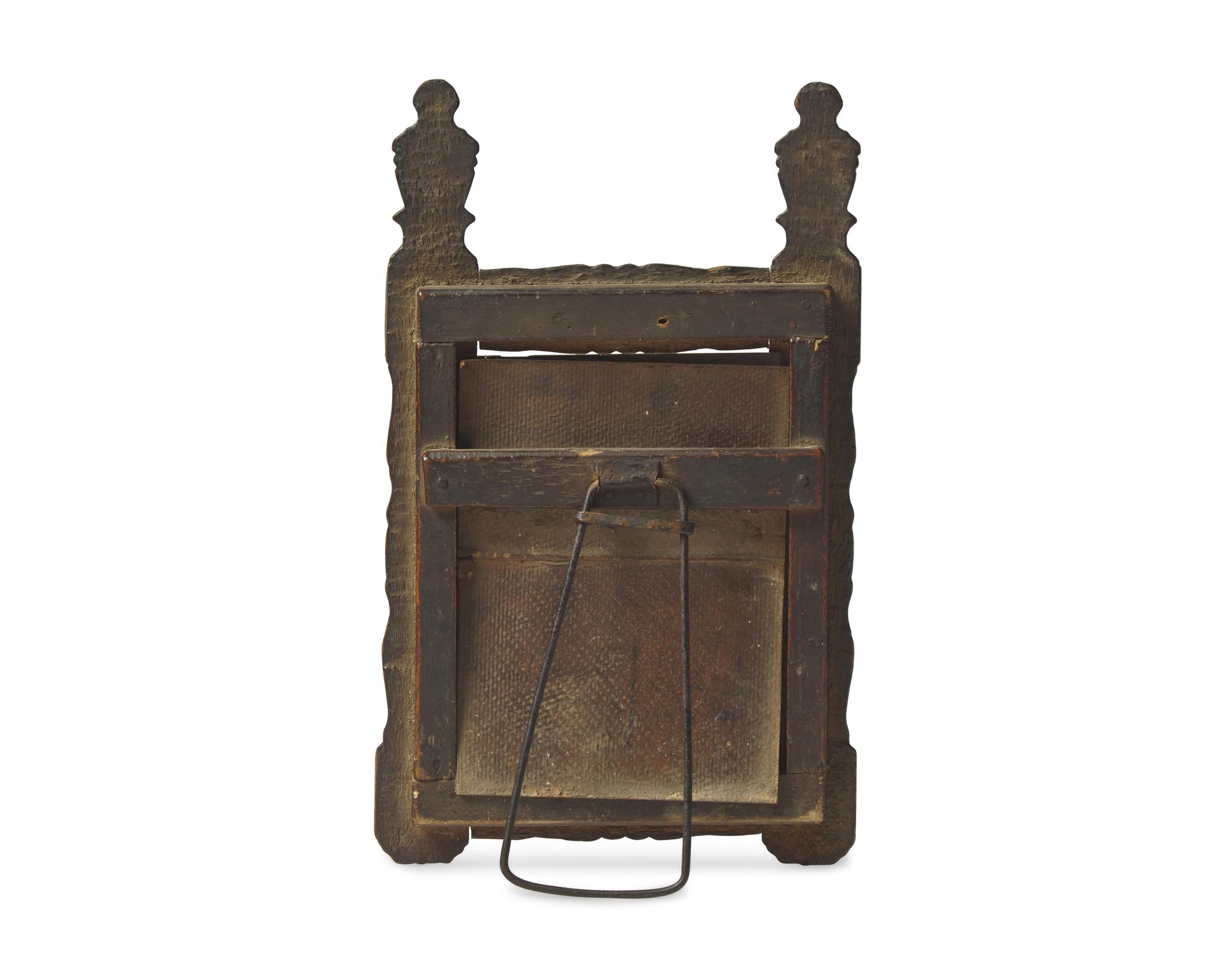 A Bergen County Ladder Back Chair and Small Looking Glass, New Jersey, 19th Century