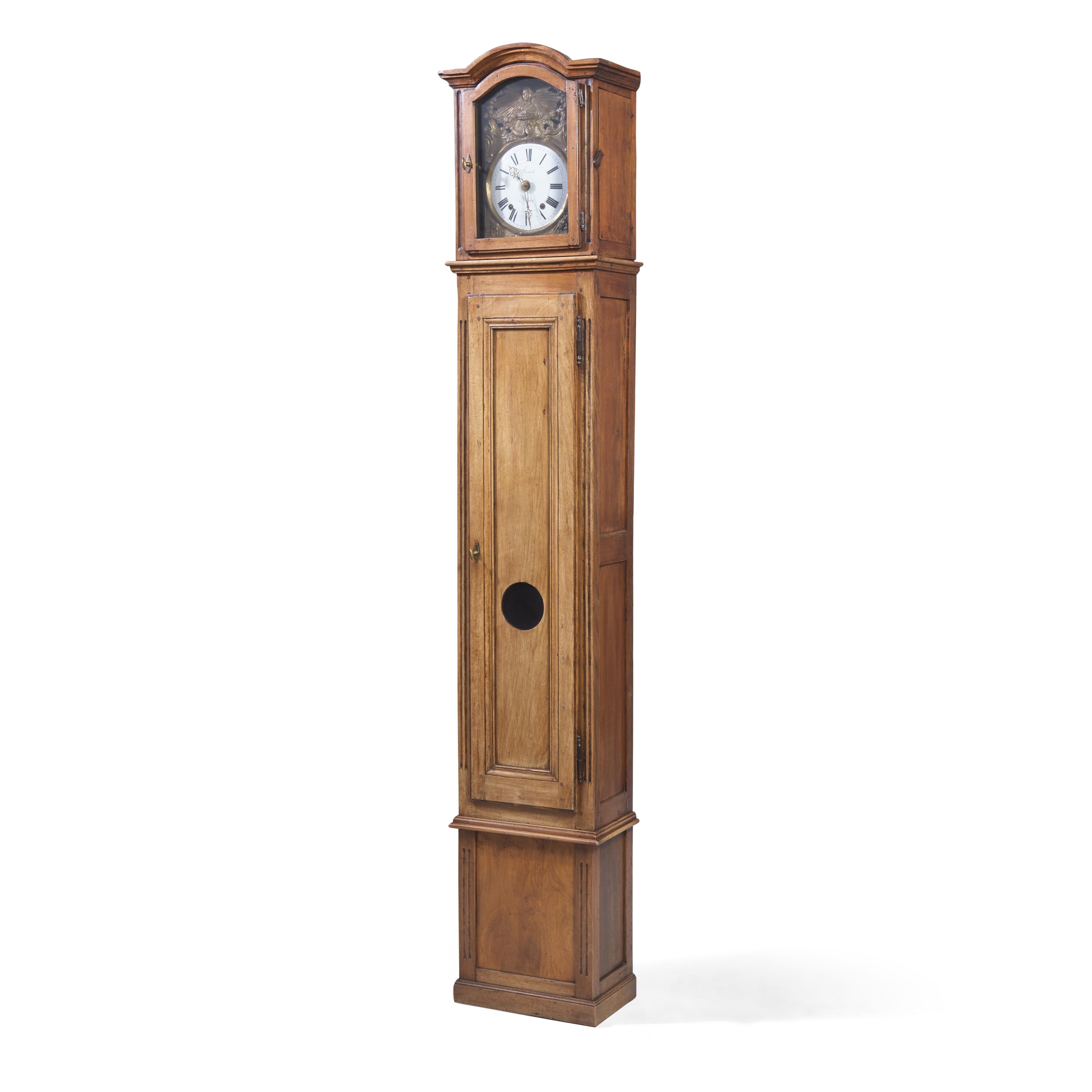 A French Provincial Mahogany Tall Case Clock (Regulateur)