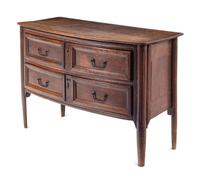 An Italian Oak Bow-Front Chest of Drawers
