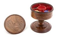 An English Inlaid Walnut Chip Holder — LATE 19TH CENTURY