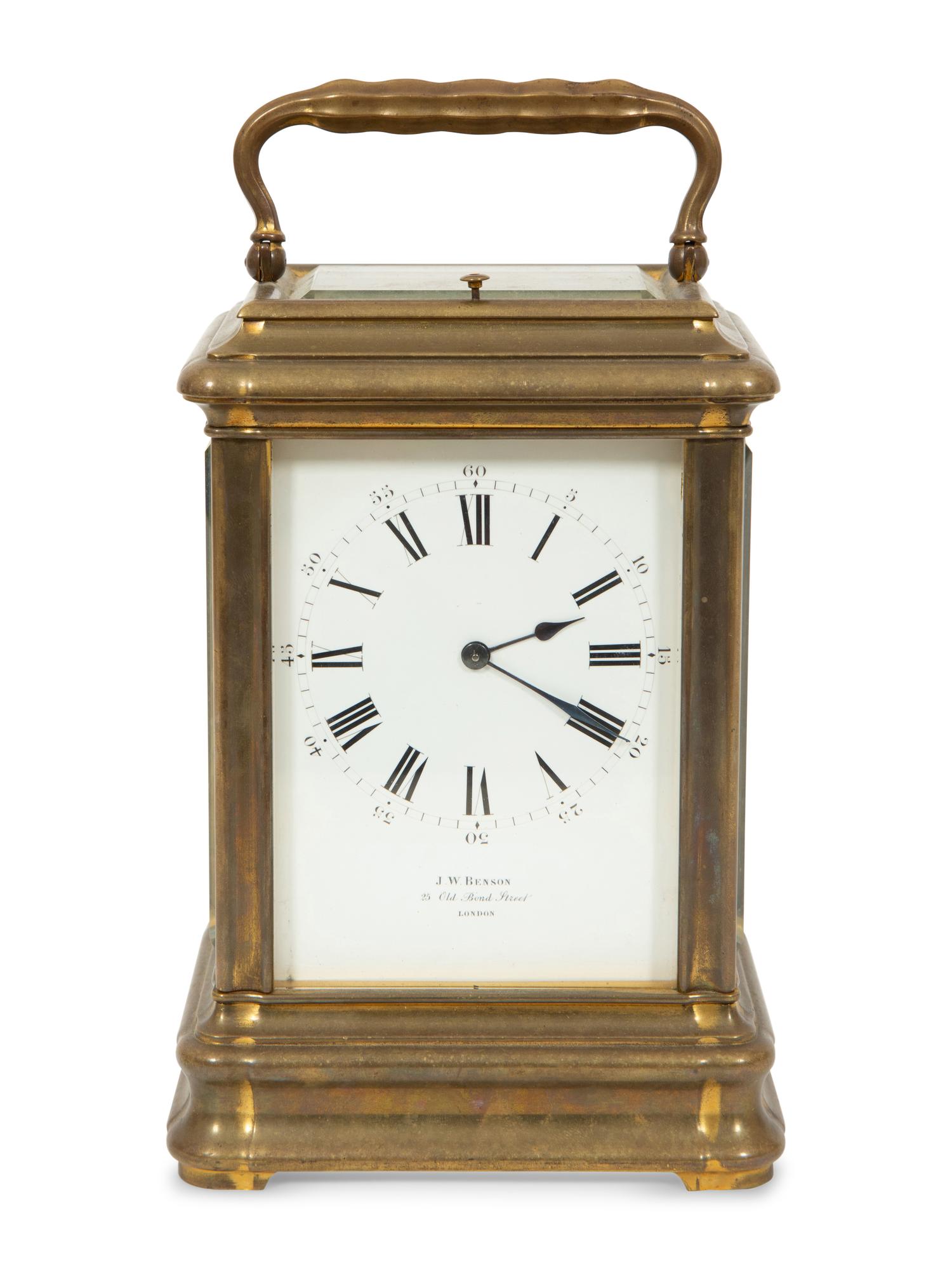 A Rare 'Giant' Gorge-Cased Brass Carriage Clock