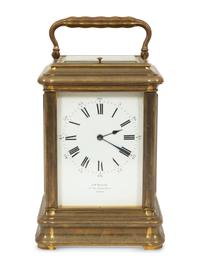 A Rare 'Giant' Gorge-Cased Brass Carriage Clock