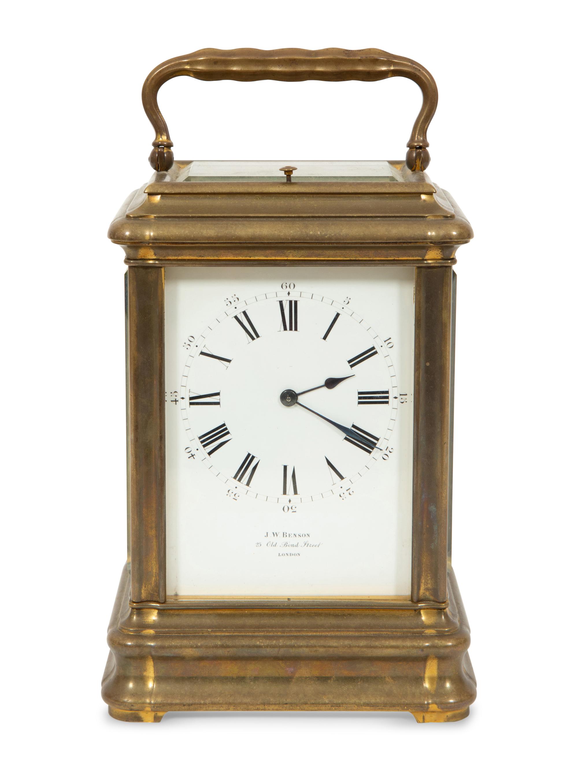 A Rare 'Giant' Gorge-Cased Brass Carriage Clock