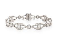 CD PEACOCK, ART DECO, DIAMOND AND PLATINUM BRACELET