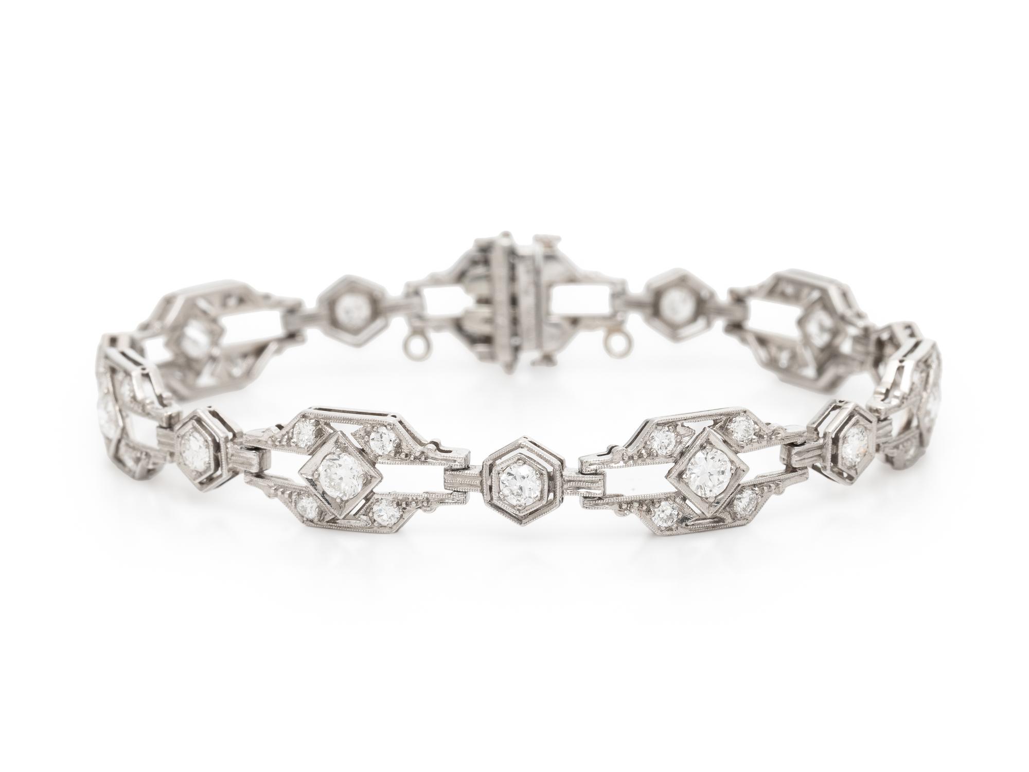CD PEACOCK, ART DECO, DIAMOND AND PLATINUM BRACELET