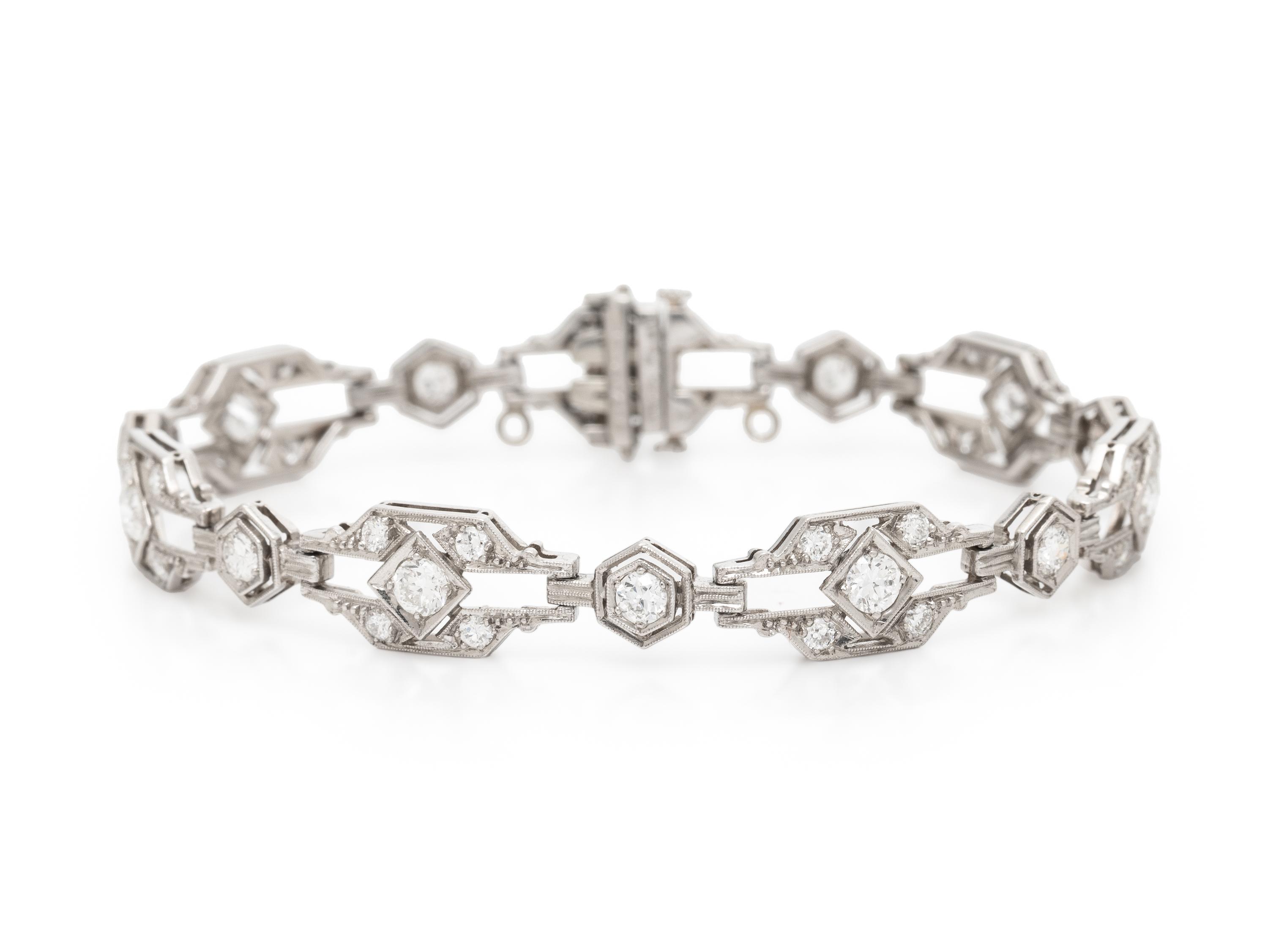 CD PEACOCK, ART DECO, DIAMOND AND PLATINUM BRACELET