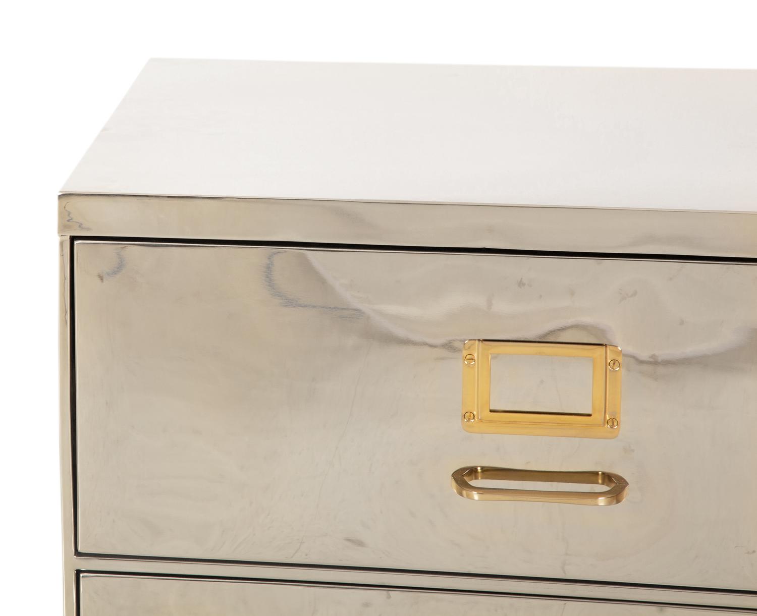 A Chrome-Veneered Bedside Cabinet