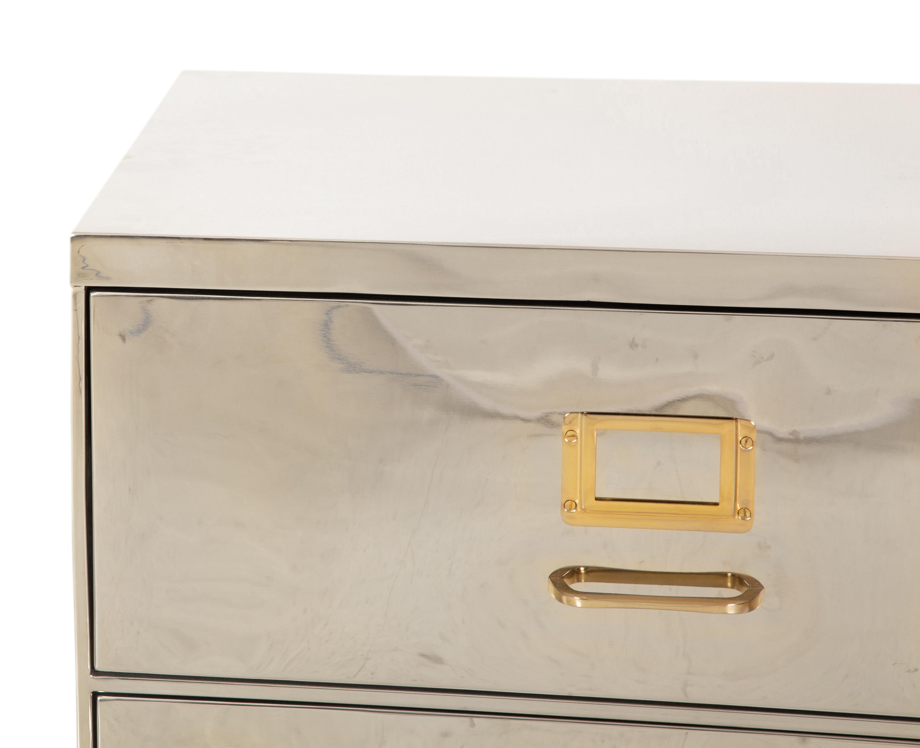 A Chrome-Veneered Bedside Cabinet