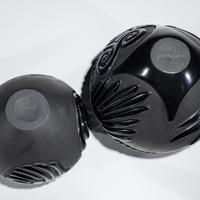 Carved Blackware Pottery Vases, Macaws and Swirls