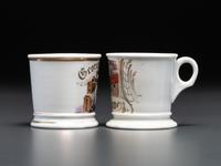Two Tailor's Porcelain Occupational Shaving Mugs