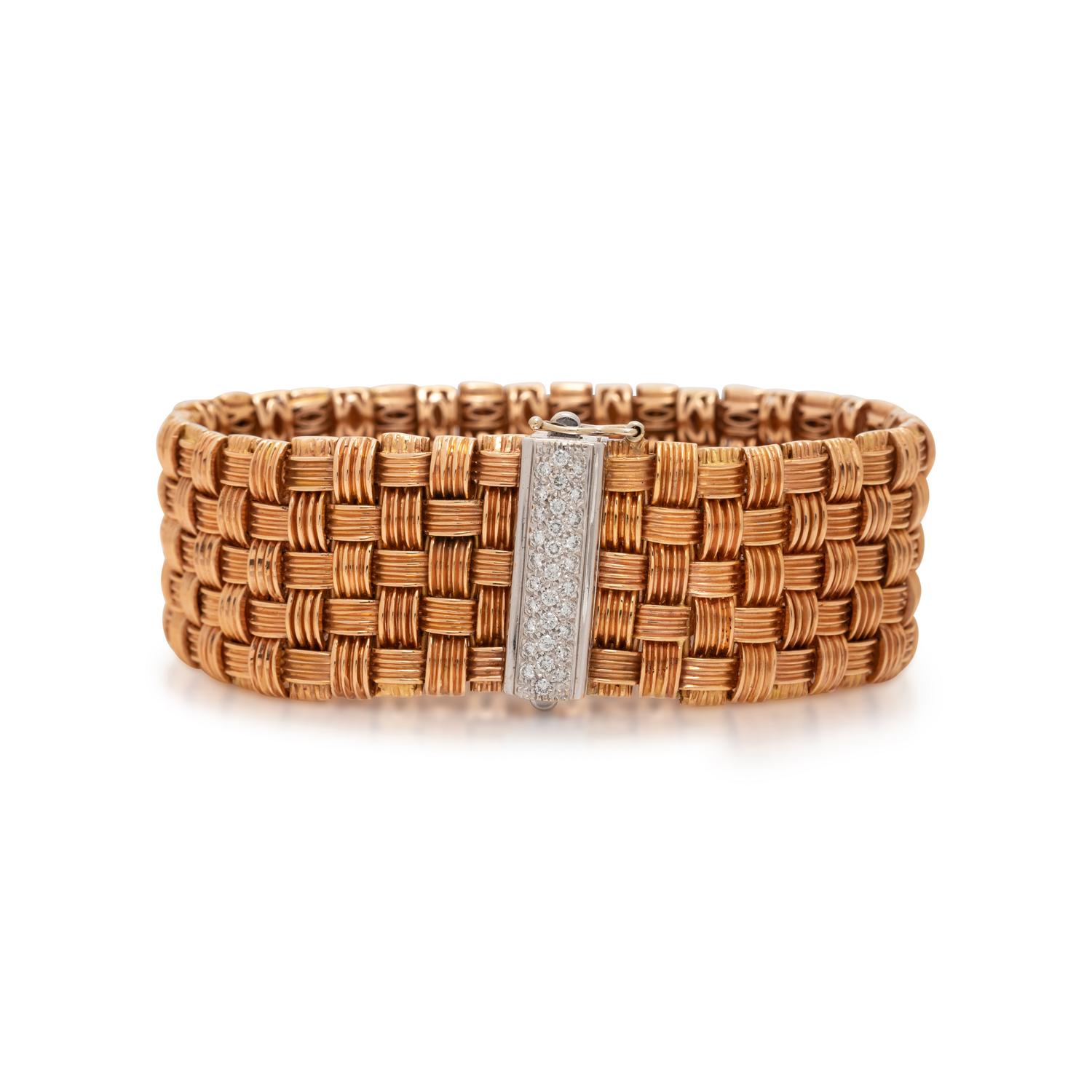 ROBERTO COIN, BICOLOR GOLD AND DIAMOND 'APPASSIONATA' BRACELET