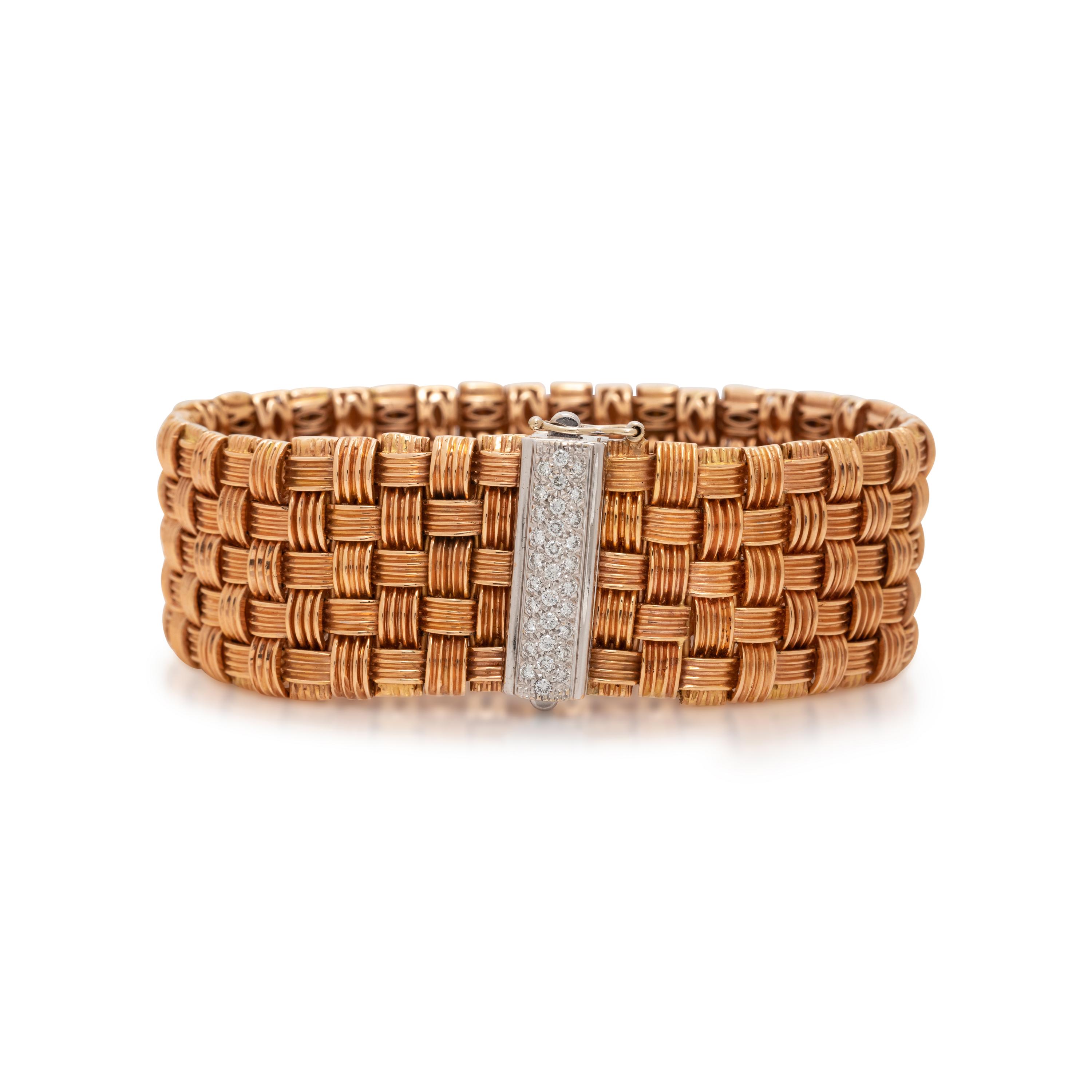 ROBERTO COIN, BICOLOR GOLD AND DIAMOND 'APPASSIONATA' BRACELET