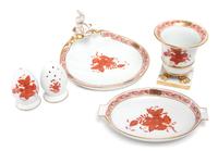 A Group of Herend Porcelain Table Articles Height of first: 3 inches.
