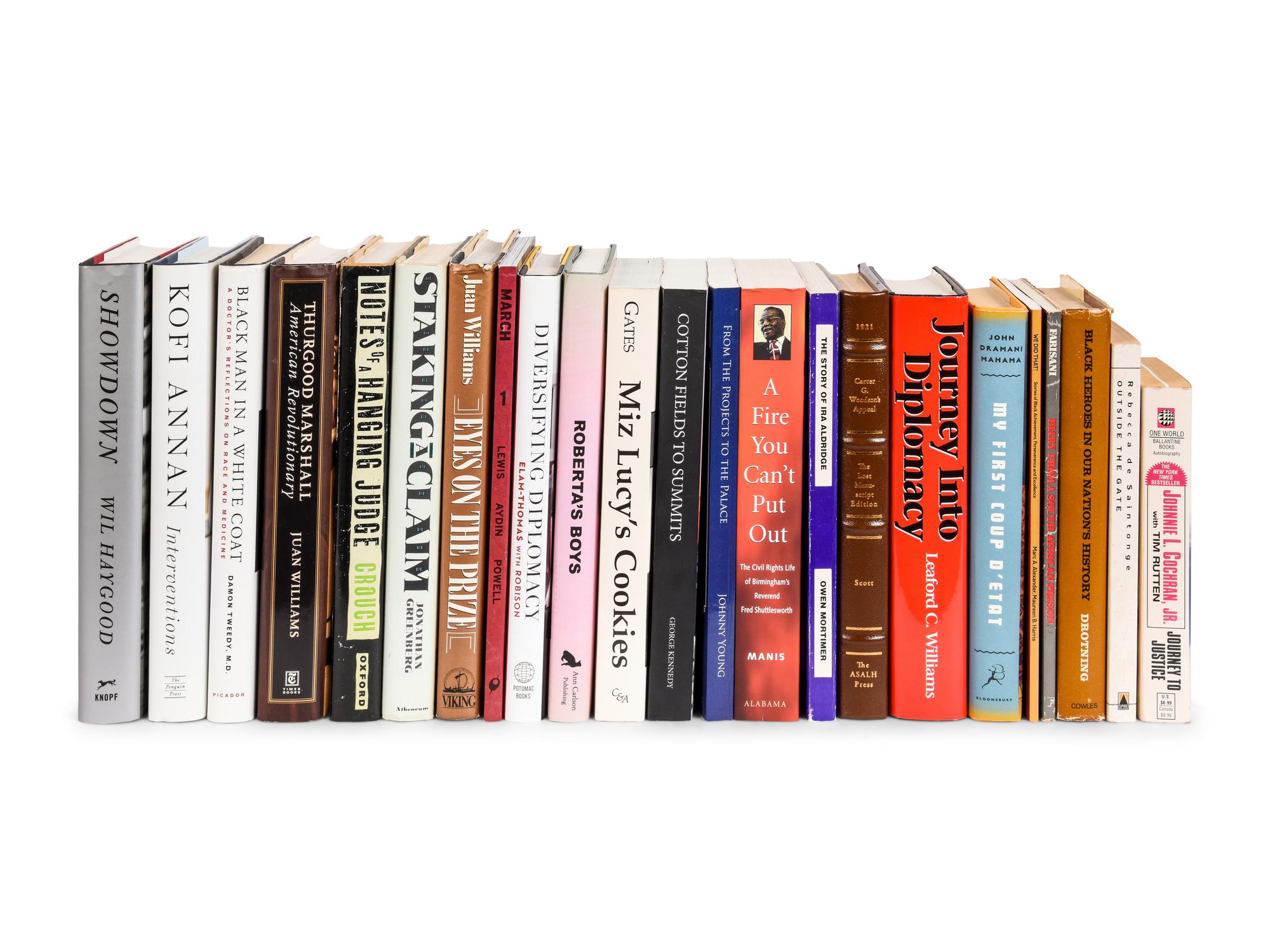 [PERKINS, Edward Joseph (1928-2020)]. A group of 23 volumes related to African and African American Biography and History, most signed or inscribed to Perkins, including: