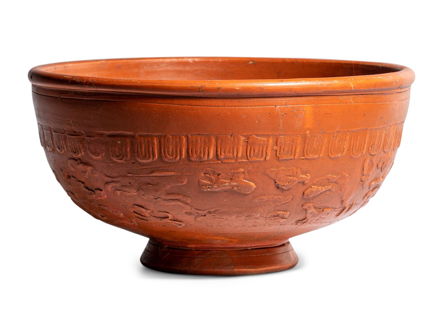 A Roman Red-Ware Bowl with a Hunting Scene