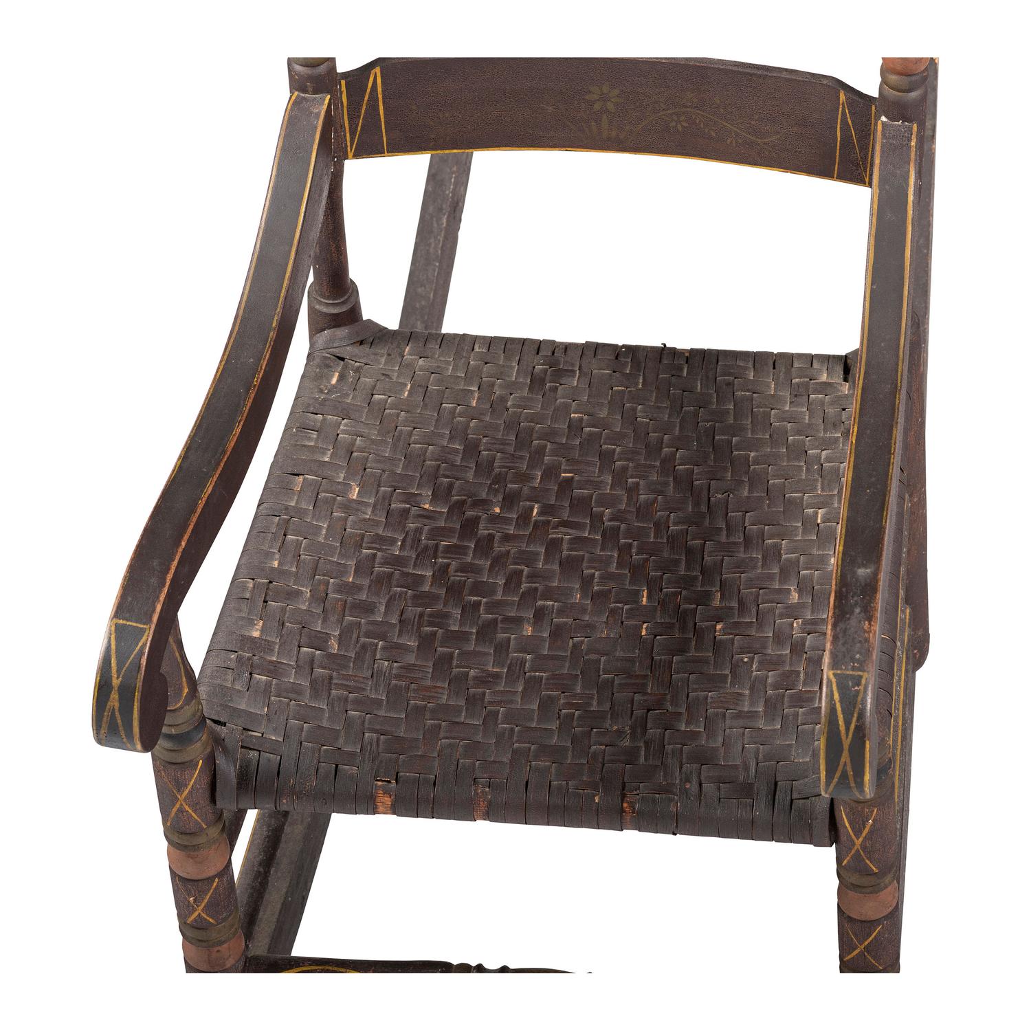 A Paint Decorated Rocking Chair