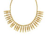 YELLOW GOLD FRINGE NECKLACE