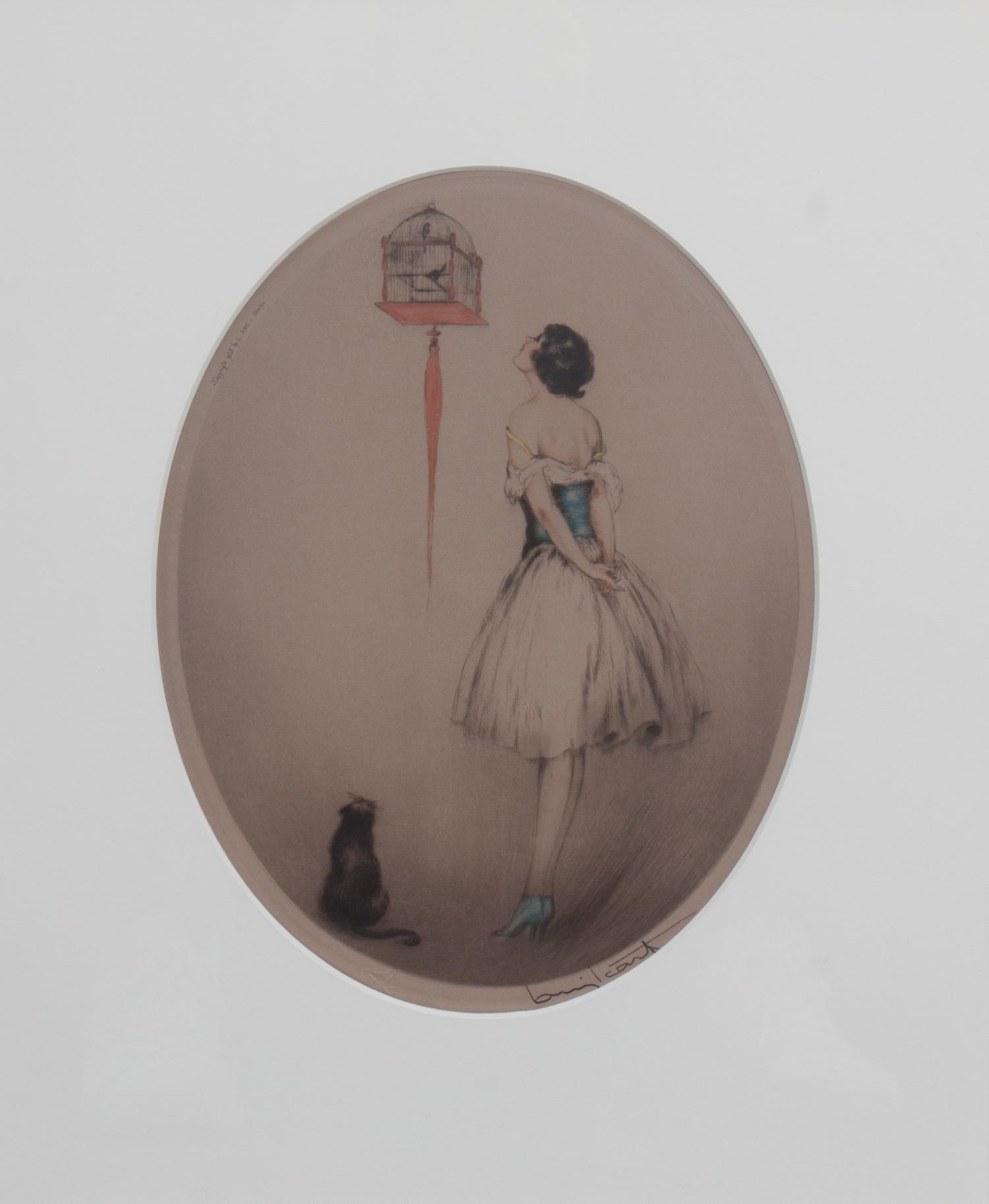 Louis Icart, (American/French, 1888-1950), Red Cage