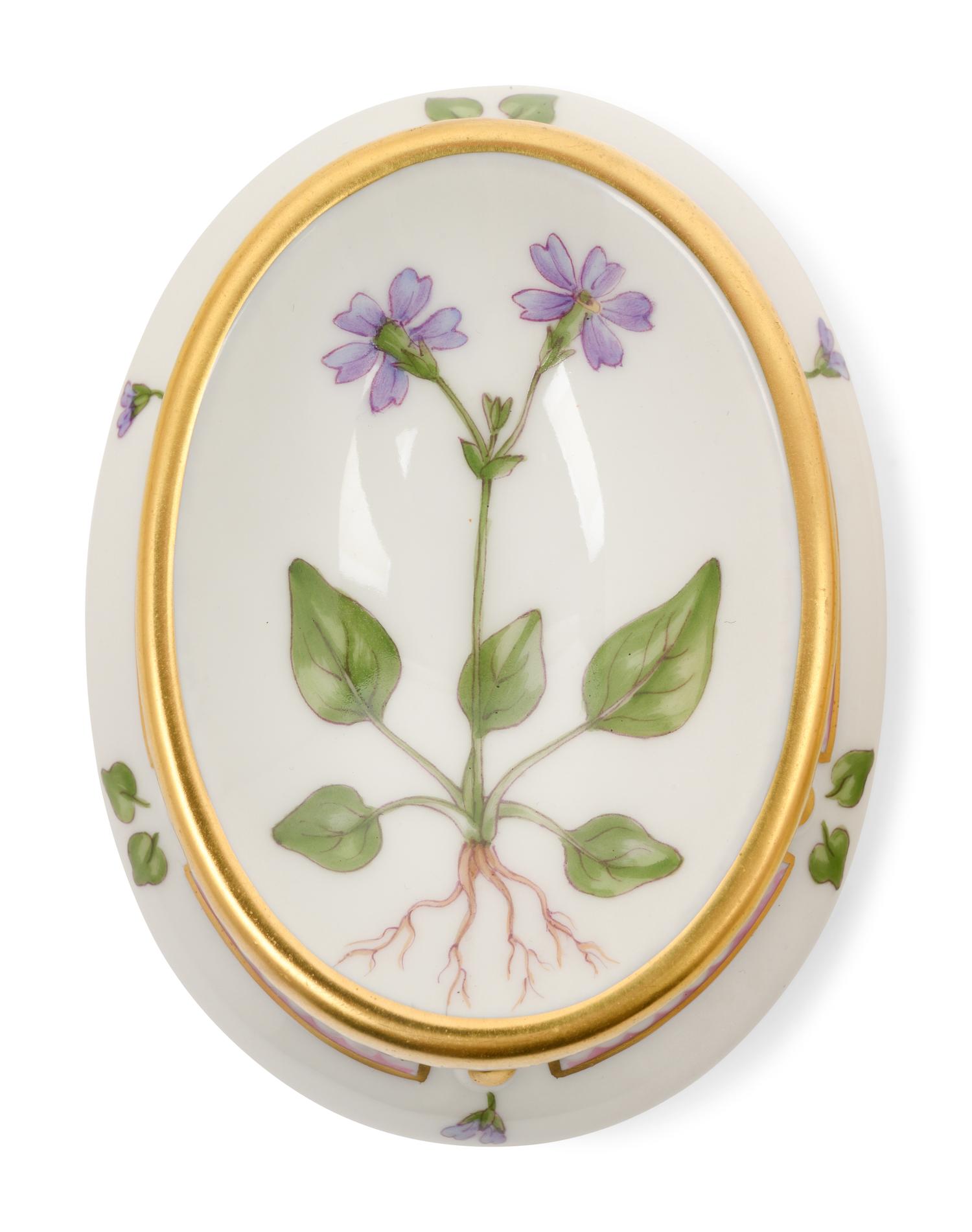 A Pair of Royal Copenhagen Flora Danica Trench Salts