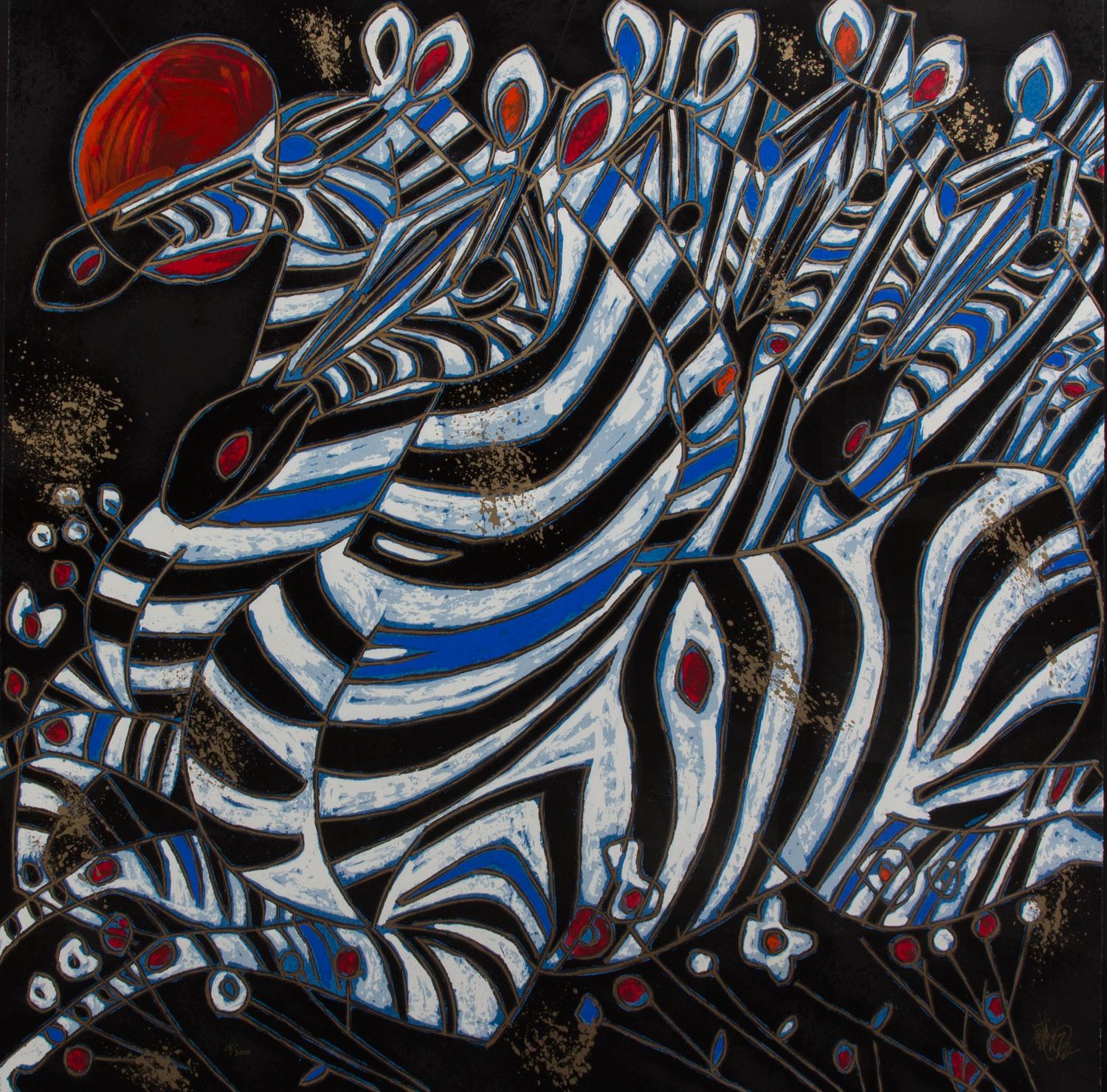 Tie-Feng Jiang, (American, b. 1938), Imperial Zebra's