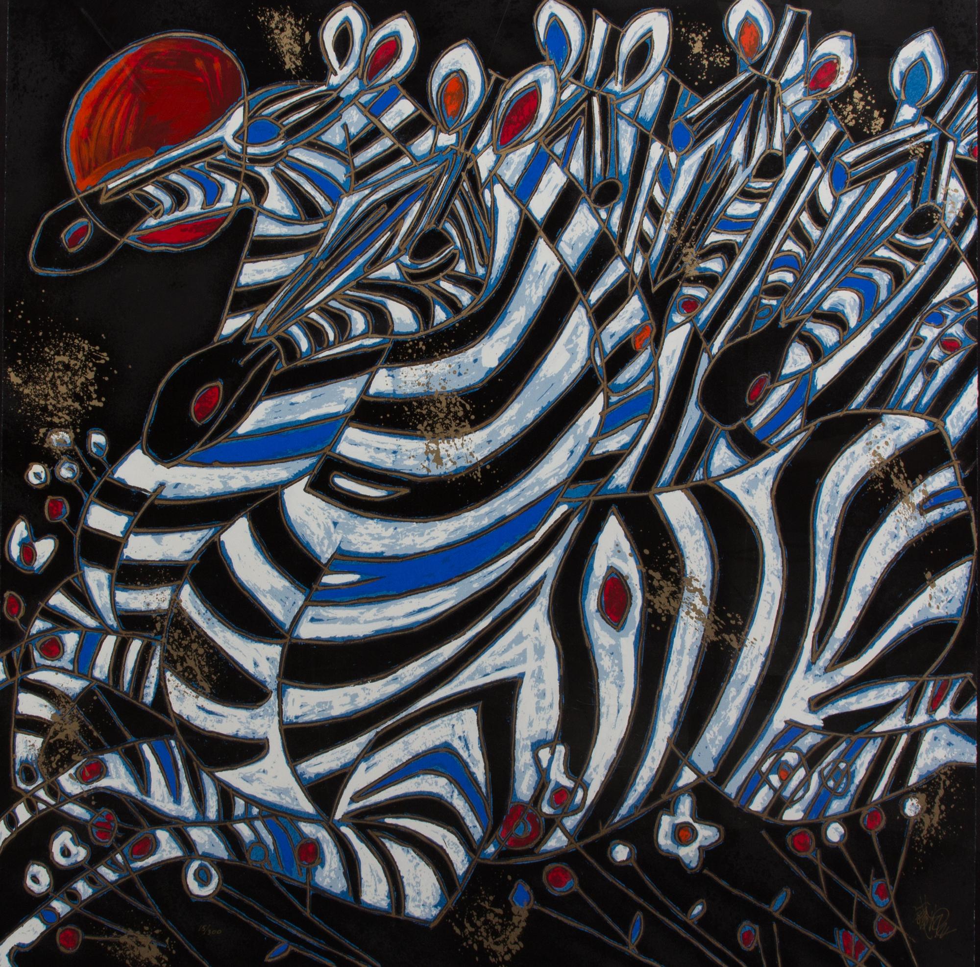 Tie-Feng Jiang, (American, b. 1938), Imperial Zebra's