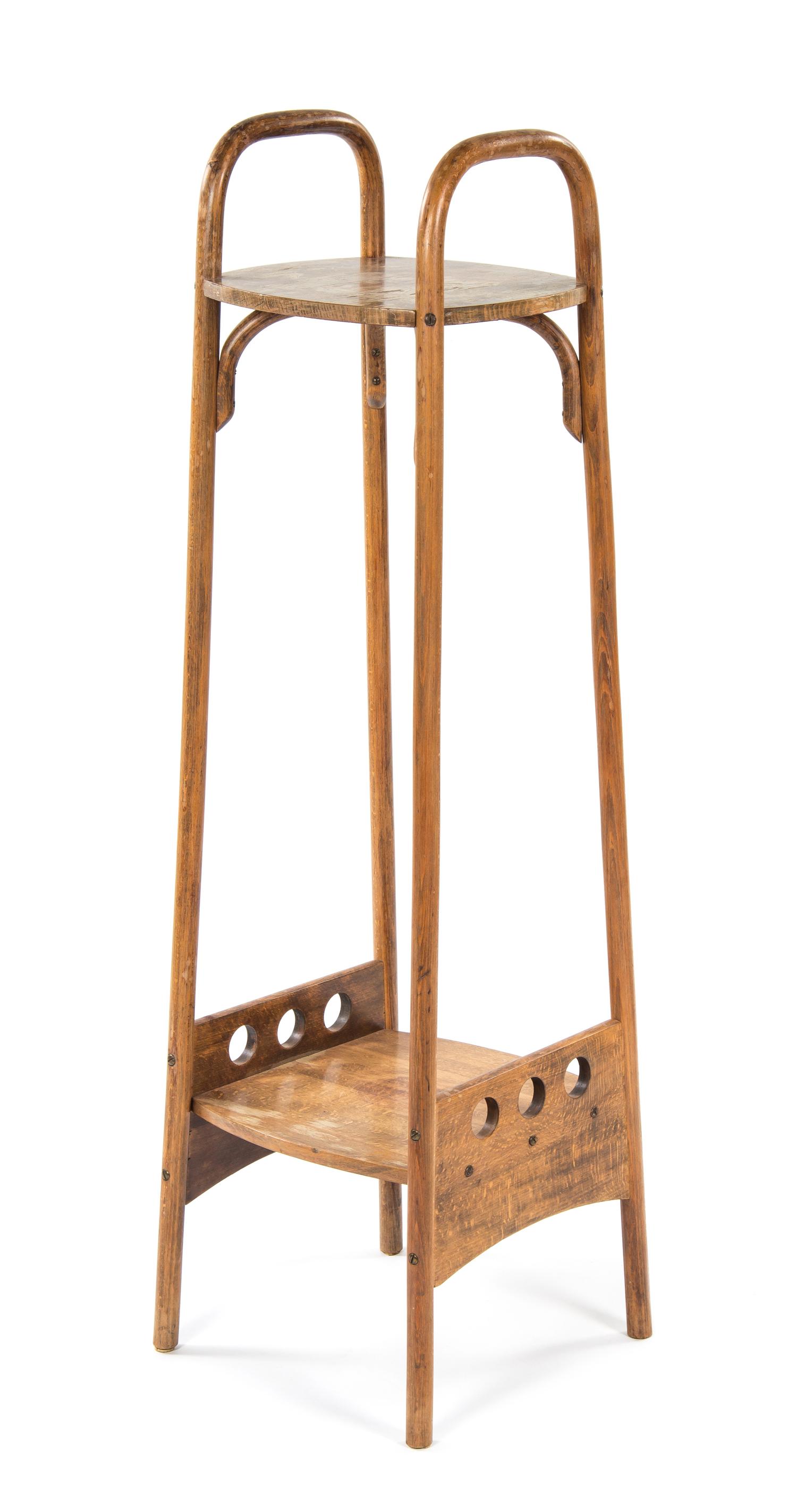 A Thonet Style Bentwood Etagere Height 48 1/8 x width 13 1/2 x depth 13 1/4 inches.
