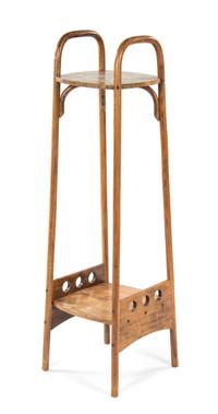 A Thonet Style Bentwood Etagere Height 48 1/8 x width 13 1/2 x depth 13 1/4 inches.