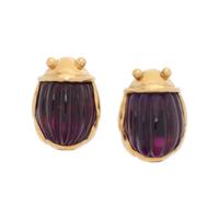 TIFFANY & CO., CARVED AMETHYST SCARAB CLIP EARRINGS