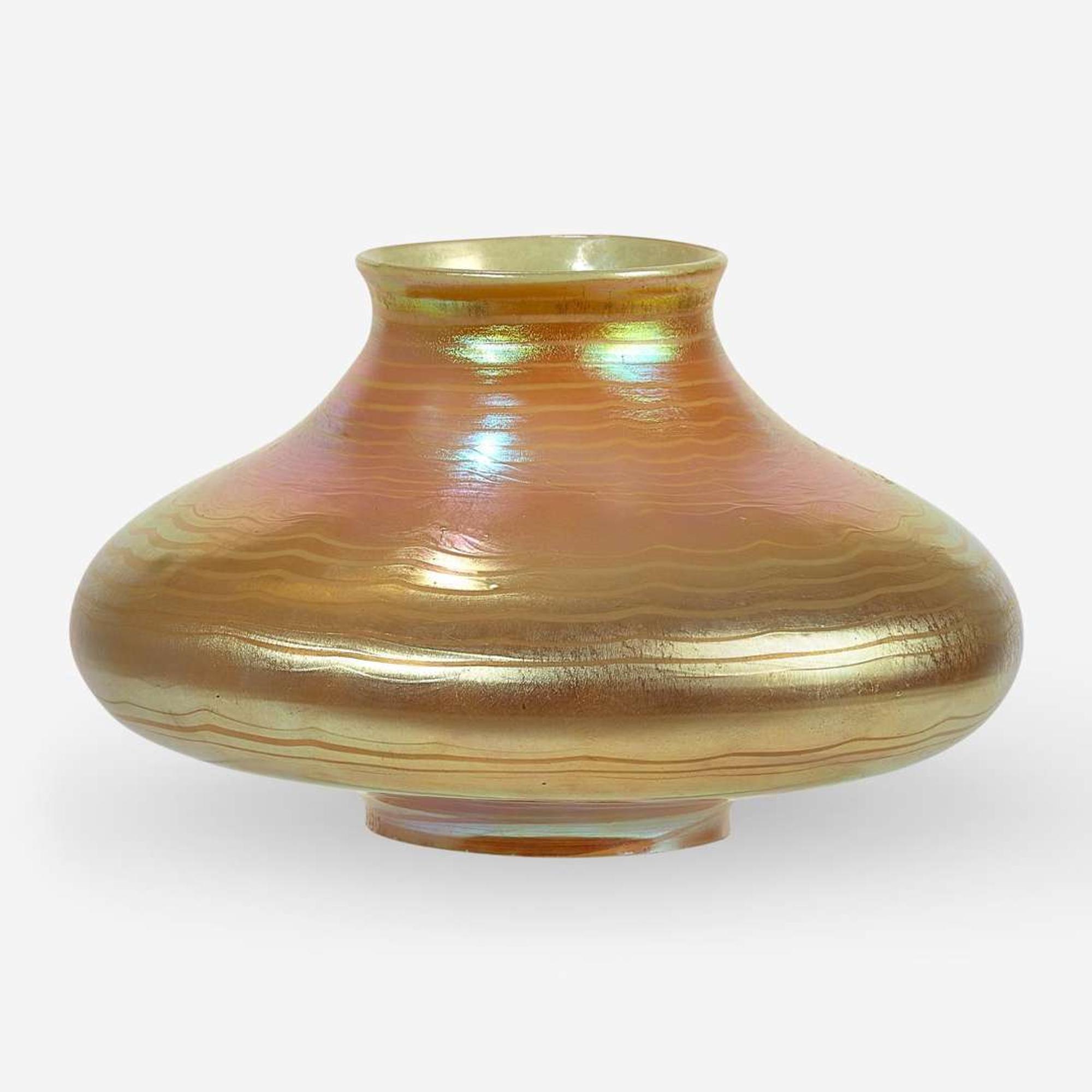Tiffany Studios (American, active 1878-1932) A Decorated Favrile Glass Lamp Shade, New York, circa 1900