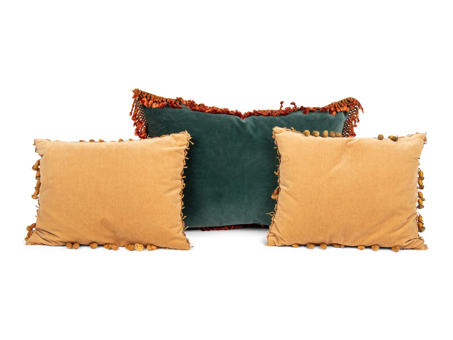 Three Continental Tapestry Throw Pillows