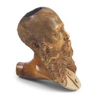 [Second Mexican Empire] Figural pipe carved in the likeness of Maximilian I of Mexico
