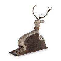 A Large Continental Carved and Polychrome Decorated Model of a Stag