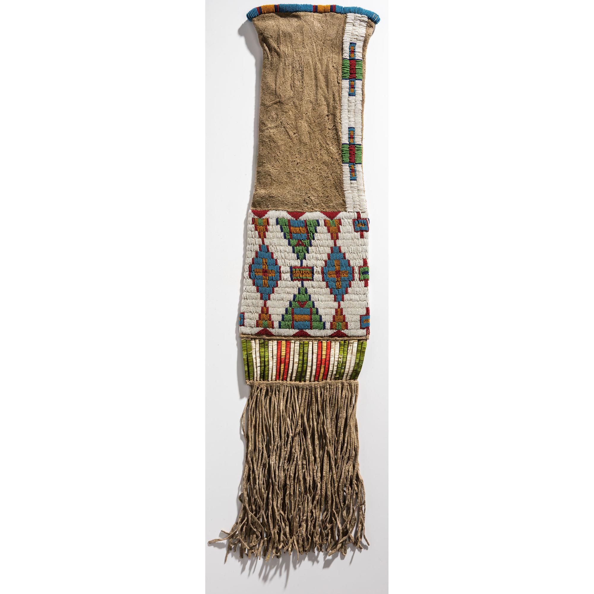 Sioux Beaded Hide Tobacco Bag