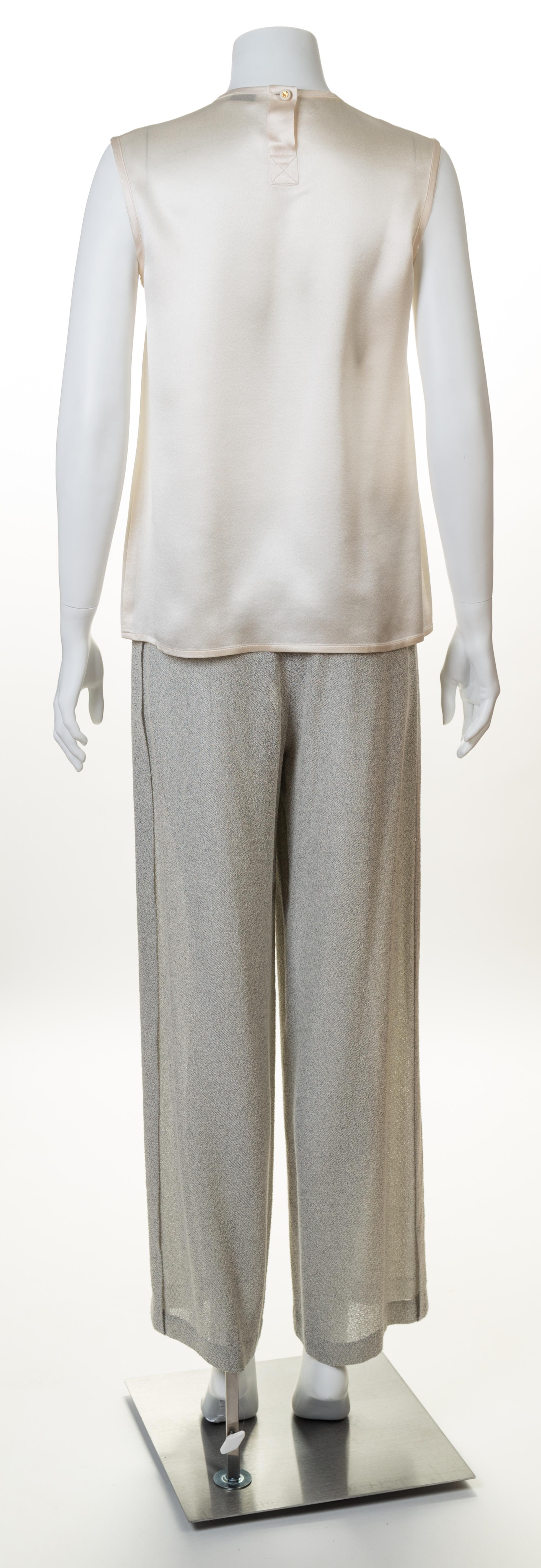 A Chanel Pant and Blouse Set, Pants size 40, Blouses no size.